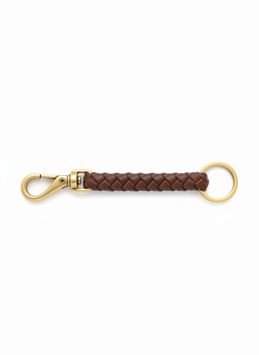 Braided Leather Key Fob